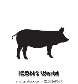Icono de cerdo. Silueta de cerdo. Ilustración vectorial eps10.