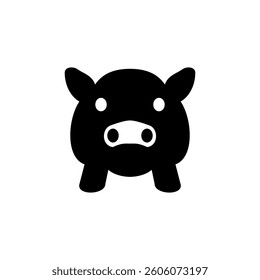 pig icon, simple flat style, illustration, logo sign symbol pictogram template, for ui or ux isolated on white for mobile app, editable