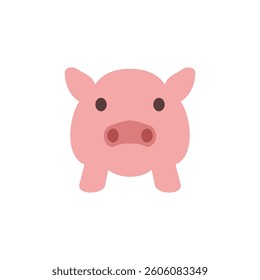 pig icon, simple flat style, illustration, logo sign symbol pictogram template, for ui or ux isolated on white for mobile app, editable