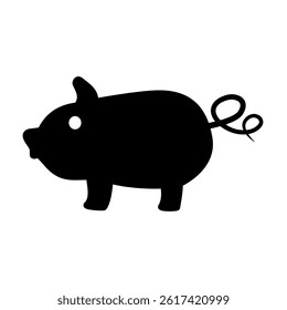 pig icon, simple flat style, illustration, logo sign symbol pictogram template, for ui or ux isolated on white for mobile app, editable