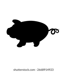 Schwein-Symbol, einfacher flacher Stil, Vektorgrafik, Symbol, Design-Logo-Vorlagen-Piktogramm, für ui oder ux einzeln auf Weiß für mobile App, bearbeitbar