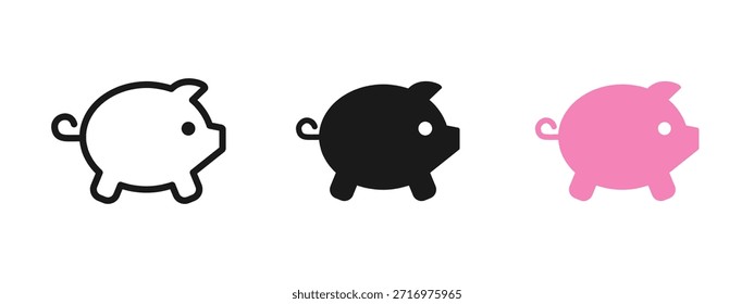 Icono de cerdo en estilo plano simple. Pictograma animal mínimo aislado sobre fondo blanco. Símbolo lindo del cerdo para el uso de la interfaz de usuario, del Diseño web, del App móvil, de la infografía o de la presentación.