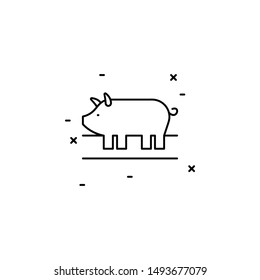 pig icon. Simple thin line, outline vector of Agriculture icons for UI and UX, website or mobile application