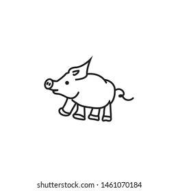 A pig icon. A symbol of a pig for prettification.