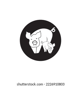 Pig Icon And Symbol Vector Illustration