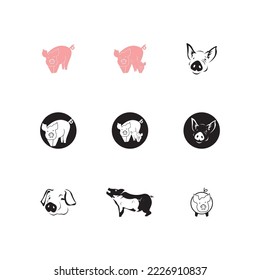 Icono De Cerdo E Ilustración Del Vector De Símbolo