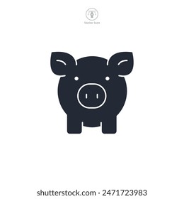 Pig Icon theme symbol vector illustration isolated on white background