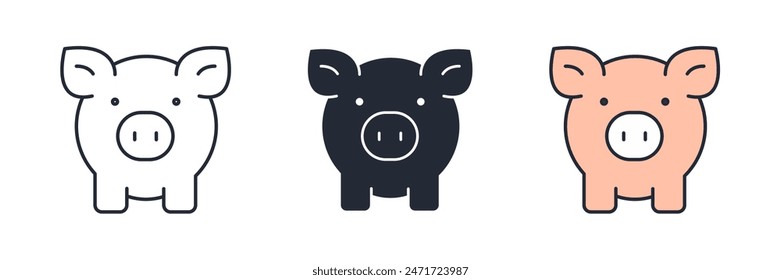 Pig Icon theme symbol vector illustration isolated on white background