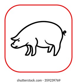 pig icon vector art eps10 image logo sign flat design app