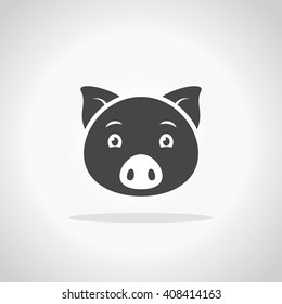 Pig icon vector. Cute pig