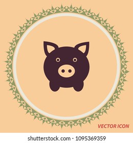 pig icon, vector design element