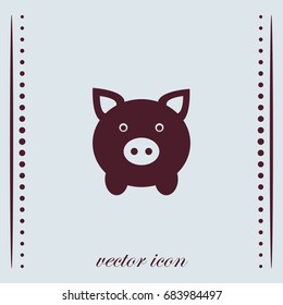 pig icon, vector design element