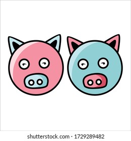 pig icon vector illustration - background template eps10