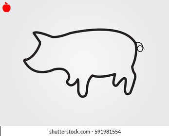 pig, icon, vector illustration eps10