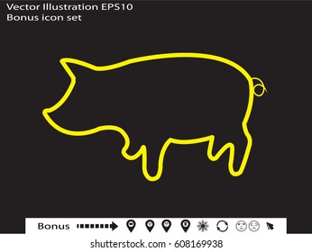 pig, icon, vector illustration eps10