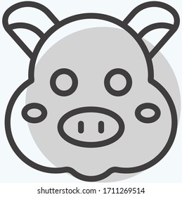 Icono de cerdo ilustración vectorial plana
