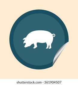 Pig icon,  vector illustration. Flat design style.