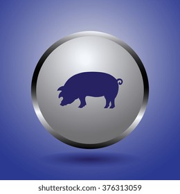 Pig icon,  vector illustration. Flat design style.