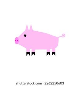 Pig icon. Vector illustration on a white background.