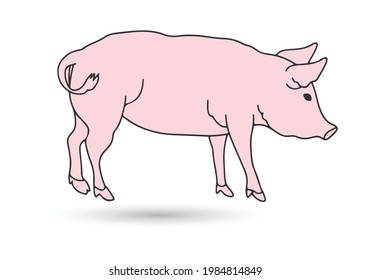 Símbolo de ilustración vectorial de icono de cerdo