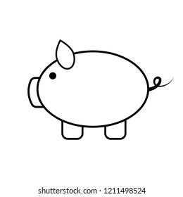 Pig icon. Vector illustration. Template for your design
