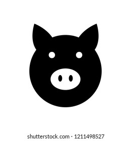 Pig icon. Vector illustration. Template for your design