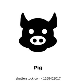 Pig icon vector isolated on white background, logo concept of Pig sign on transparent background, filled black symbol