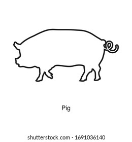 Pig icon vector on white background. Black icon illustration