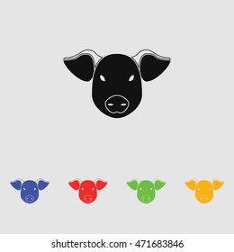 Pig icon Vector. silhouette