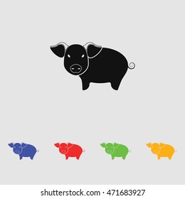 Pig icon Vector. silhouette