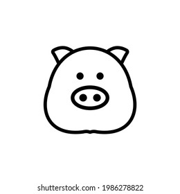 pig icon vector suitable for website icon, book coloring, etc