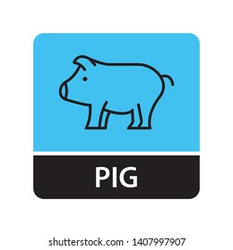 Pig icon for web and mobile