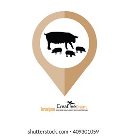 pig icon.vector illustration.