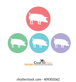 pig icon.vector illustration.