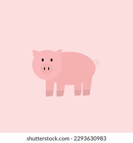 pig image on pink background, animal, ranch