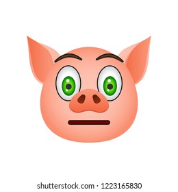 Pig in indifference emoji icon. Element of new year symbol icon for mobile concept and web apps. Detailed Pig in indifference emoji icon can be used for web and mobile