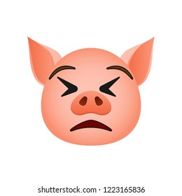 Pig in insistence emoji icon. Element of new year symbol icon for mobile concept and web apps. Detailed Pig in insistence emoji icon can be used for web and mobile