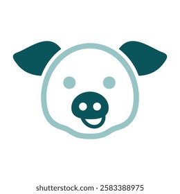 Pig isolated icon. Animal head. Farm sign. Graph symbol for your web site design, logo, app, UI. Vector illustration