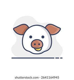 Pig isolated icon. Animal head. Farm sign. Graph symbol for your web site design, logo, app, UI. Vector illustration