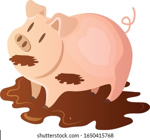 Pig isolated on white background. illustration vector
