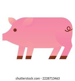 Pig isolated on white background, illustration, icon, element