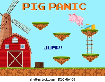 A Pig Jumpling Game Template illustration