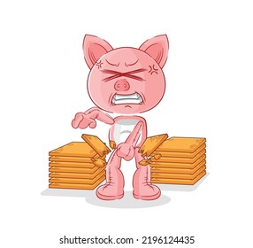 the pig karate mascot. cartoon vector