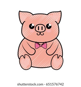 Pig kawaii cartoon