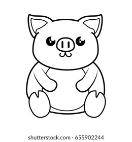 Pig kawaii cartoon