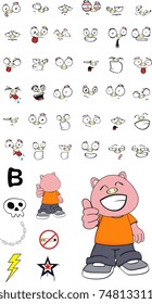 pig kid cartoo set in vector format