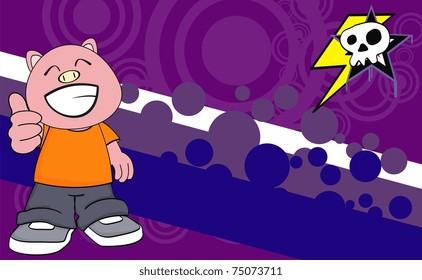 pig kid cartoon background in vector format