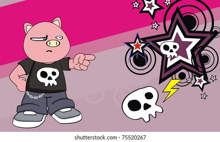 pig kid cartoon background in vector format