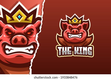 The Pig King E-sport Game Logo Template