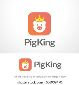 Pig King Logo Template Vector Design, Emblem, Design Concept, Creative Symbol, Icon